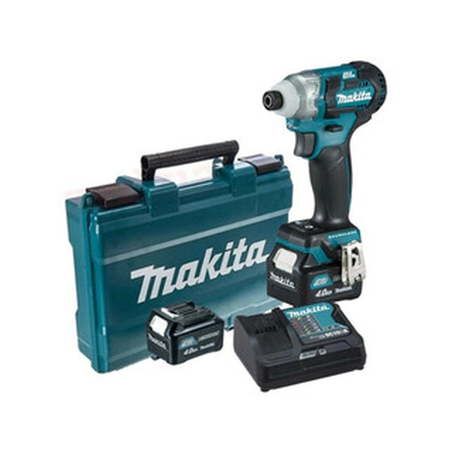 Makita TD111DSME акумулаторен ударен винтоверт с държач за битове 10,8 V/12 V | 135 Nm | 1/4 бита | Карбон без четки | 2 x 4 Ah батерия + зарядно | В куфар