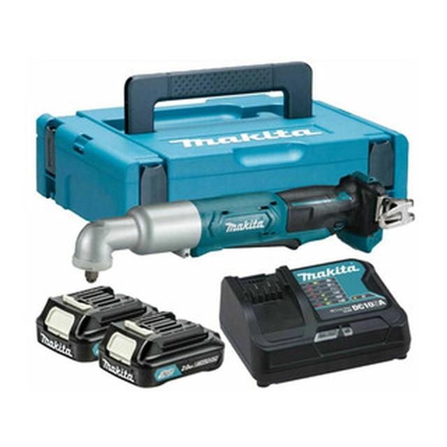 Makita TL064DSAJ cordless corner impact driver 12 V | 60 Nm | 1/4 inches | Carbon brush | 2 x 2 Ah battery + charger | in MakPac