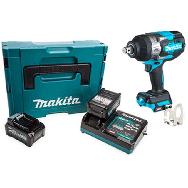 Makita TW001GM201 akkus ütvecsavarozó 40 V | 1800 Nm | 3/4 inch | Szénkefementes | 2 x 4 Ah akku + töltő | MakPac-ban