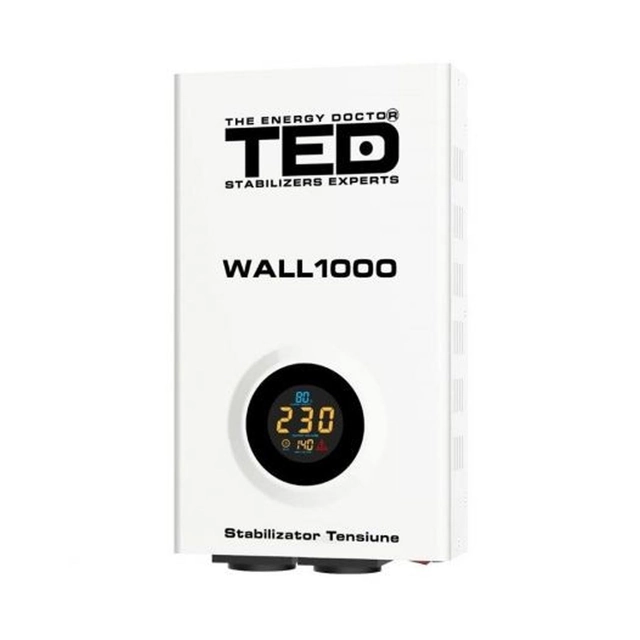 Maksymalny stabilizator sieci 1000VA-AVR LCD 2 wyjścia schuko ŚCIANA TED000057 (1/4)