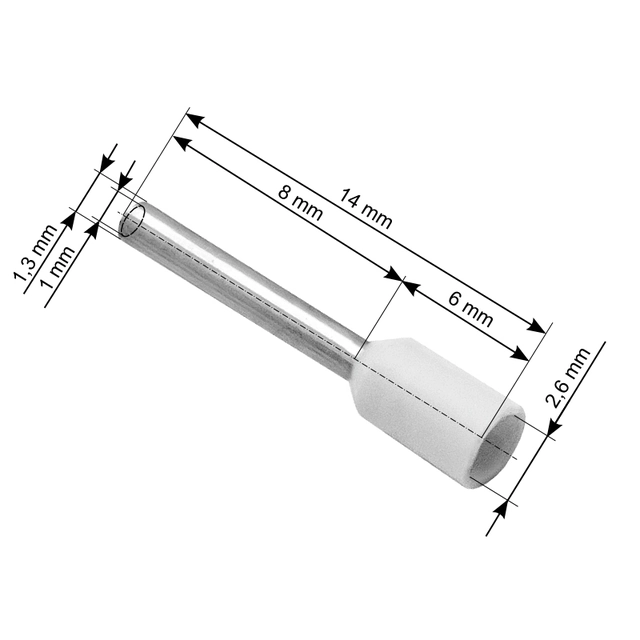 Manguito de conector aislado 0,5/8 blanco 100 Uds