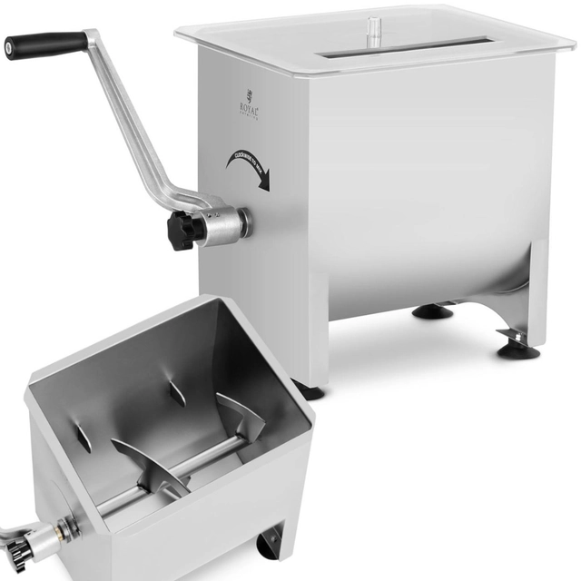 Manual meat mixer for sausage stuffing made of steel 16 l