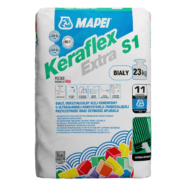 Mapei Keraflex Mortero adhesivo extra S1 blanco 23 kg