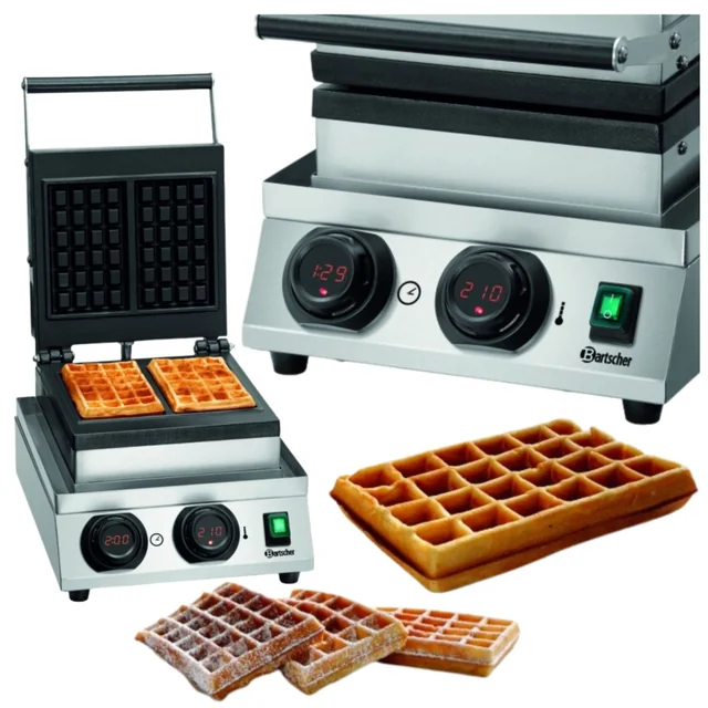 Máquina de waffle com temporizador e sinal sonoro Bartscher 370271