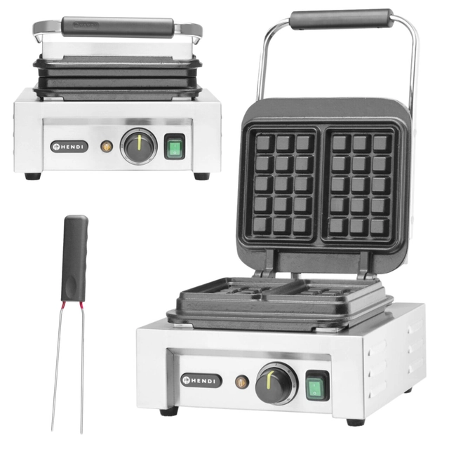 Máquina de waffle elétrica profissional 2200W Grade grande Hendi 212127