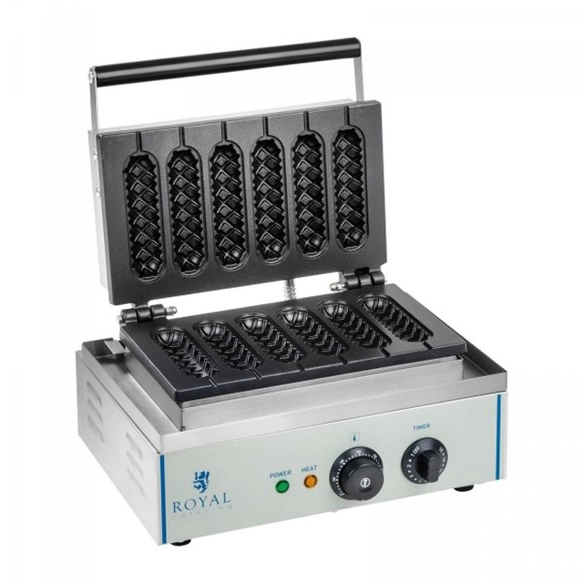 Máquina de waffles - cachorro-quente - 1550 NA ROYAL CATERING 10010318 RCWM-1500-S