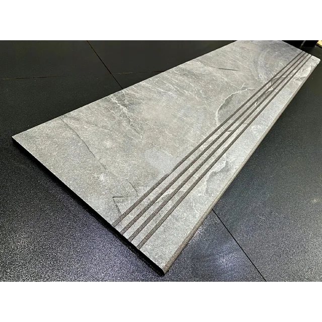 Marble-like stair tiles 100x30 satin matt ANTI-SLIP GROOVES