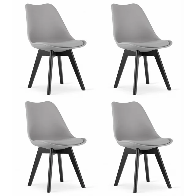 MARK stoel - grijs / zwarte poten x 4