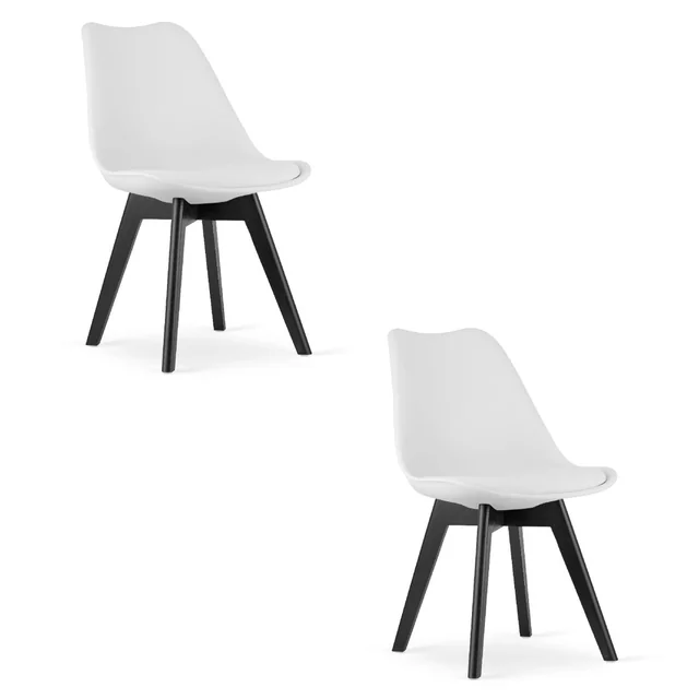 MARK stolica - bijele / crne noge x 2