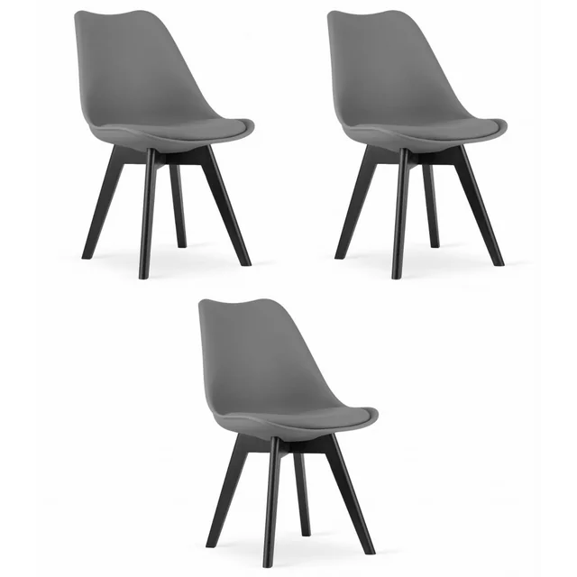 MARK stolica - grafit / crne noge x 3