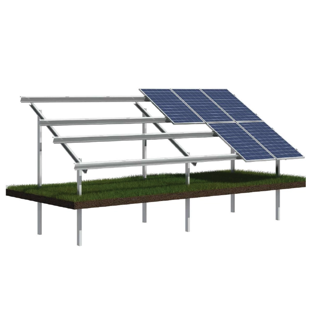 Markmonteringsstruktur för fotovoltaisk jordkraftsinstallation 10kW (22 paneler)