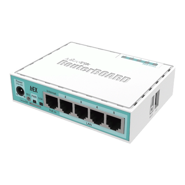 Маршрутизатор hEX, 5 x Gigabit, RouterOS L4 - Mikrotik RB750Gr3