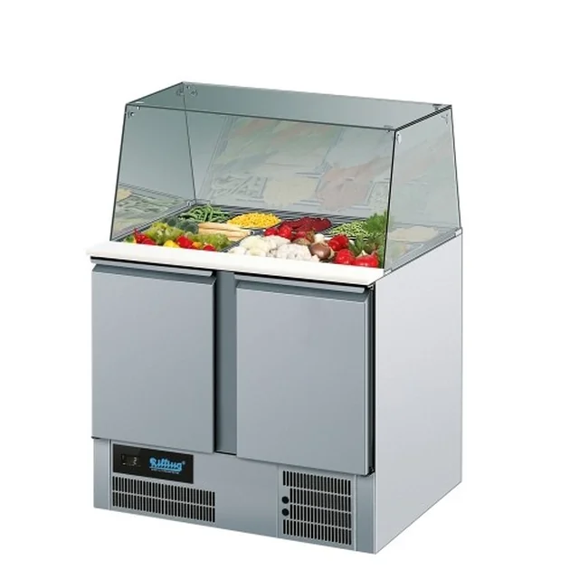 Masă de răcire pentru salate Saladetta cu extensie din sticlă GN 1/1 Rilling AKT SA795 00EV