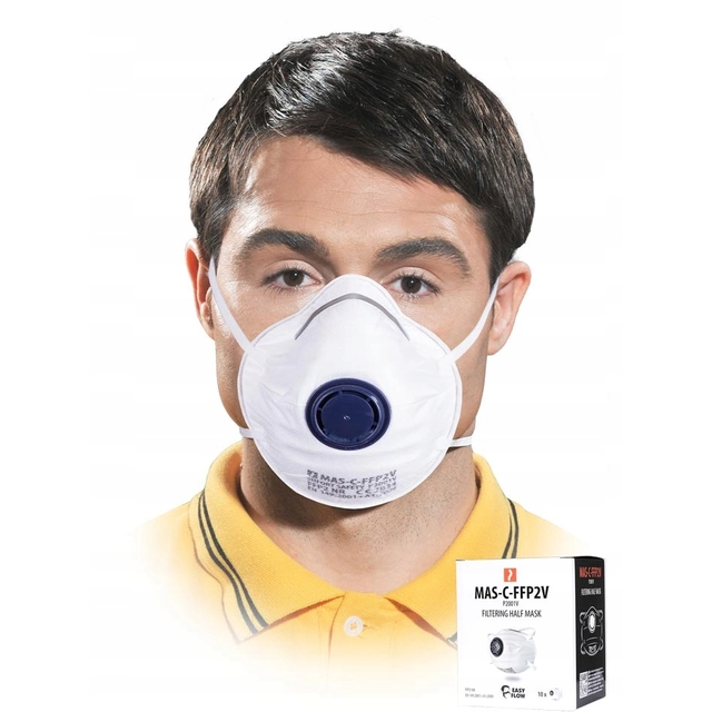 MASCHERA MEZZA MASCHERA FFP2 FIBBIA IN GOMMA VALVOLA