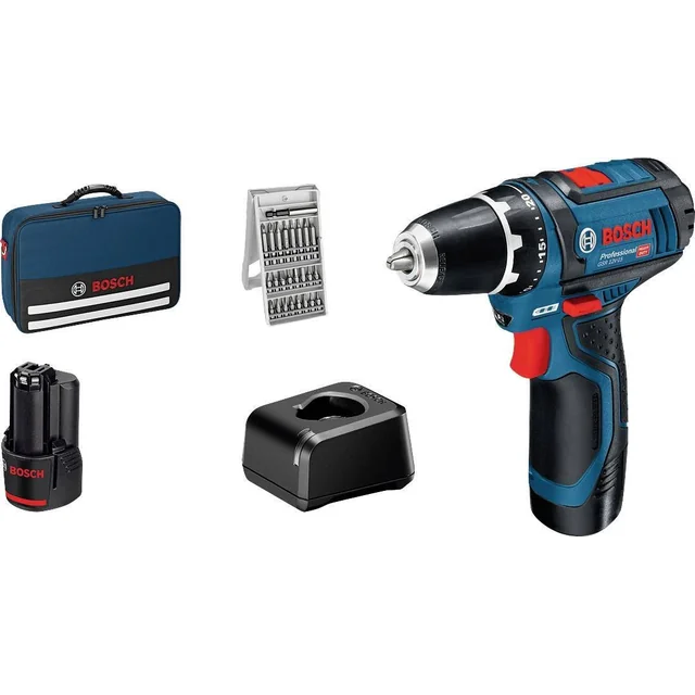 Mașină de găurit Bosch GSR 12V-15 12 V 2 x baterie 2 Ah