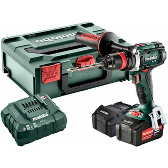 Mașină de găurit cu acumulator Metabo BS 18 LTX Q cu mandrină 18 V | 55 Nm/110 Nm | Perie de cărbune | 2 x 5,2 Ah baterie + încărcător | în metaBOX