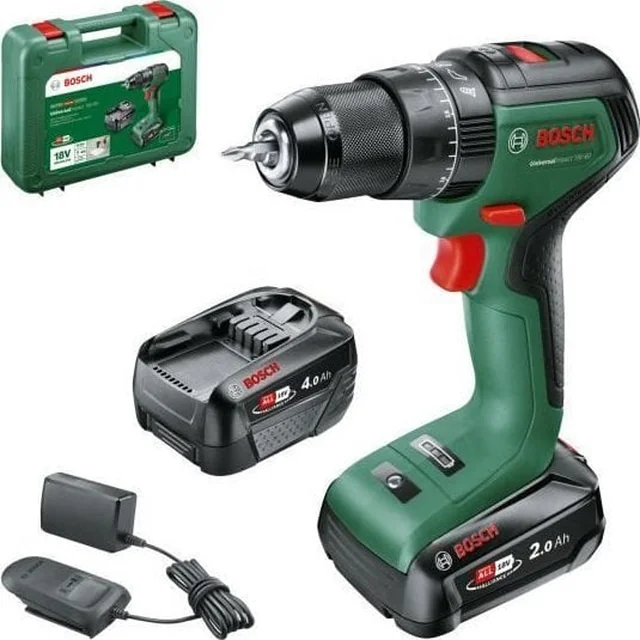 Mașină de găurit cu percuție Bosch cu acumulator BOSCH Green Universal Impact 18V-60, 18V, 2 x 2 Ah