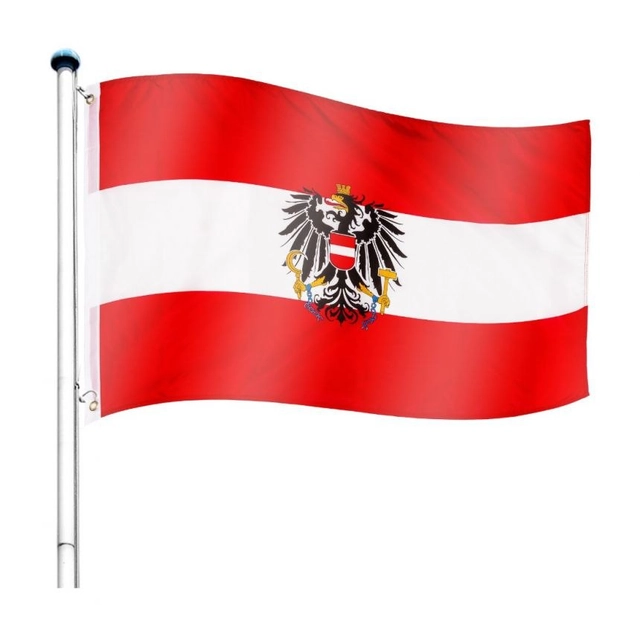 Mast mit Flagge: Österreich - 650 cm