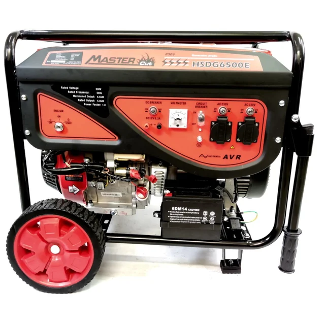 MASTERCUT HSDG 6500E GÉNÉRATEUR D'ÉNERGIE GÉNÉRATEUR D'ÉNERGIE 5.5kW 2X230V 13KM ESTART