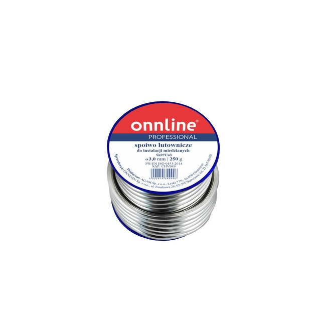 Materiale d'apporto per saldatura/saldatura dolce Sn97Cu3 3,0mm 250g