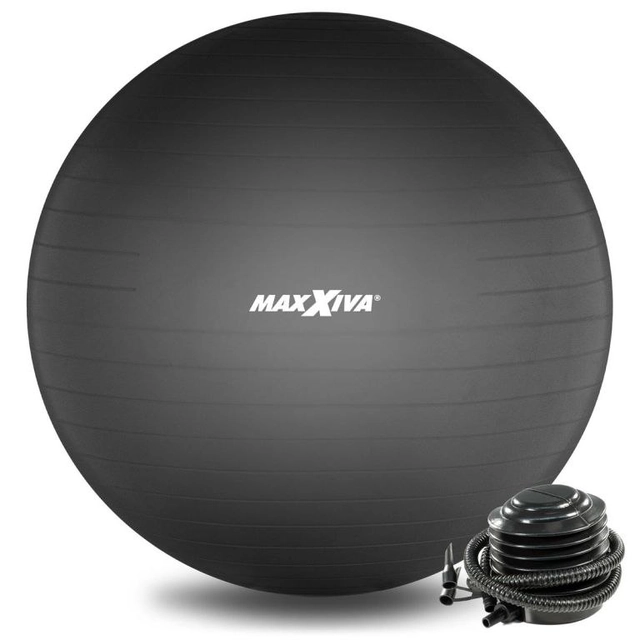 MAXXIVA Ballon de gymnastique Ø 65 cm avec pompe, noir