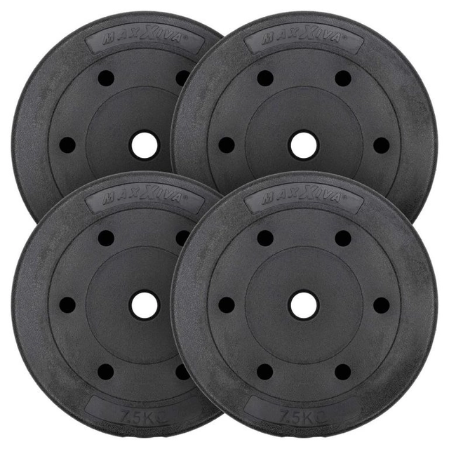 MAXXIVA Weight set 4 x 7,5 kg, cement, black