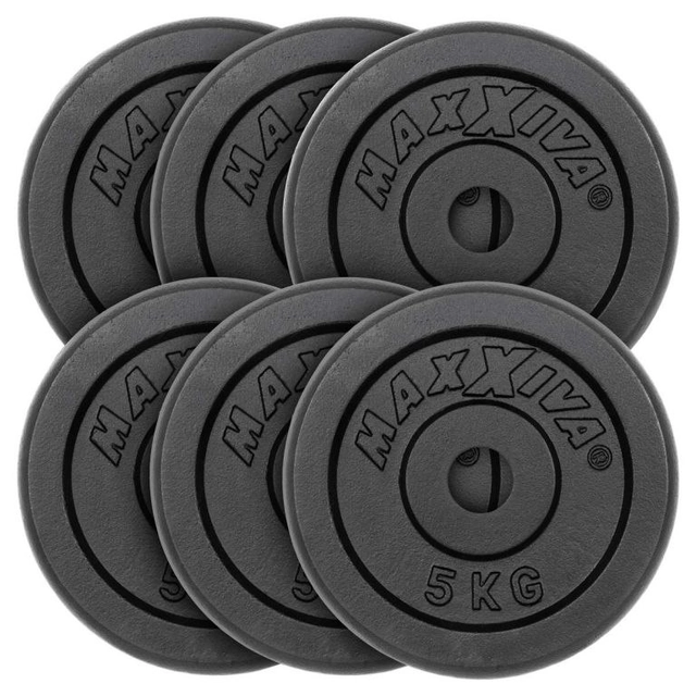 MAXXIVA Weight set 6 x 5 kg, cast iron