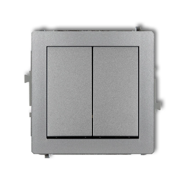 Mechanism of a roller shutter switch (two buttons without pictograms) silver metallic KARLIK DECO 7DWP-8.1