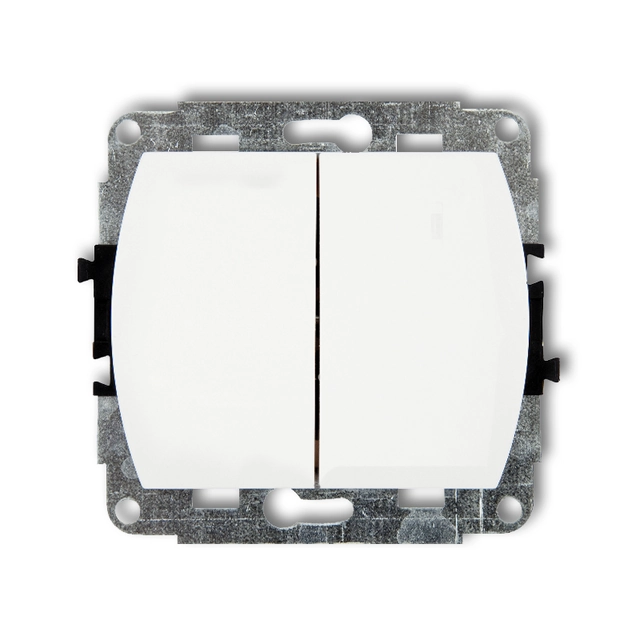 Mechanism of a roller shutter switch (two buttons without pictograms) white KARLIK TREND WP-8.1