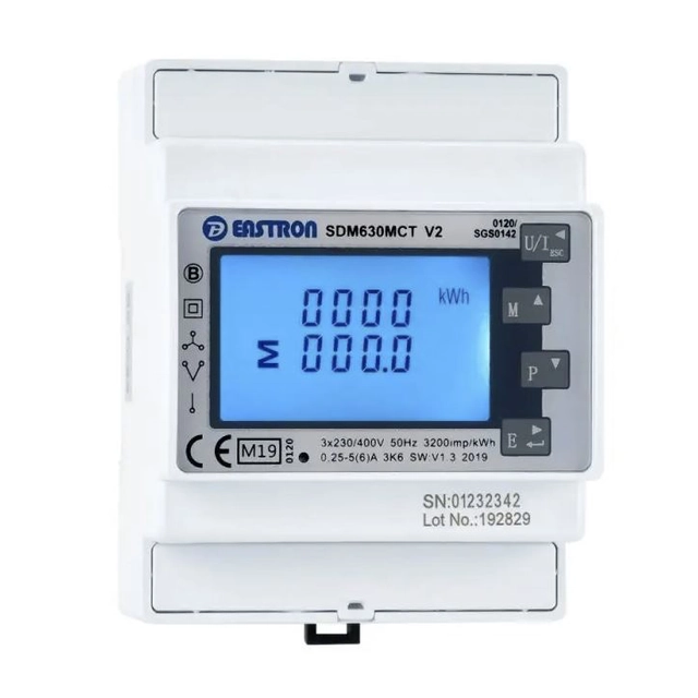 Medidor de energia para inversores Solplanet Eastron SDM630MCT mod bus 3-fazowy Medição indireta