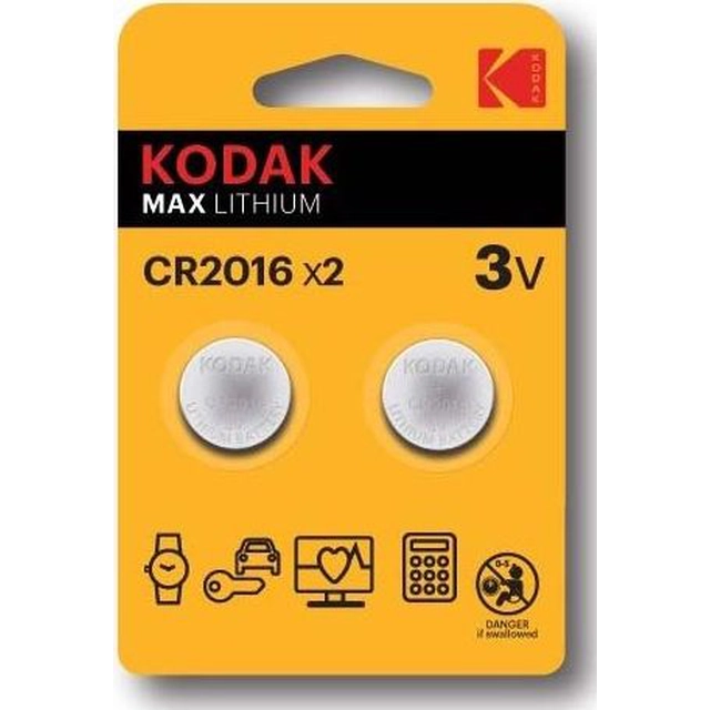 Μέγιστη μπαταρία Kodak CR2016 2 τεμ.