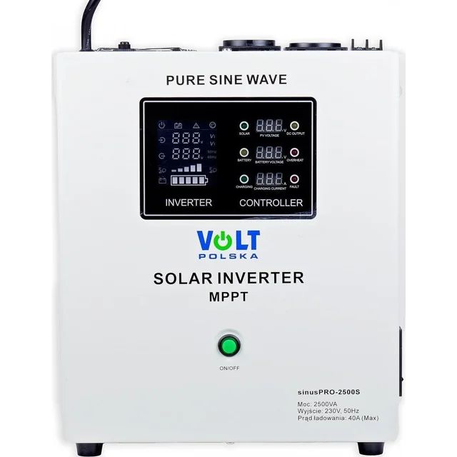 Měnič napětí VOLT POLSKA SINUSPRO-2500S 24V 1800/2500W SOLÁRNÍ