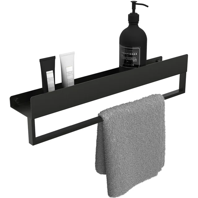 Mensola da bagno per vasca SF01 60cm nero opaco