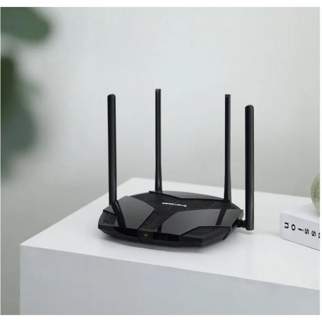 MERCUSYS Gigabit vezeték nélküli router MR80X AX3000, WI-Fi 6, Kétsávos 574 + 2402 Mbps, fekete