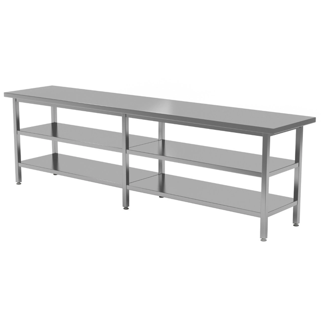 Mesa central de catering em aço inox 2-Pół 210x70x85 Polgast 112217/2-6