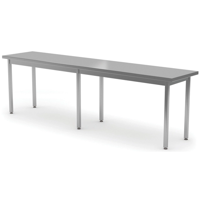 Mesa central de catering em aço inox 220x70x85 Polgast 110227-6