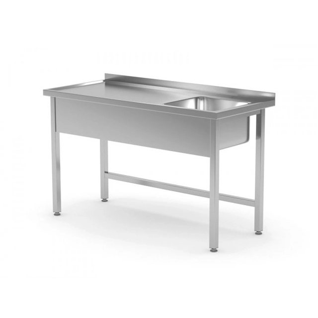 Mesa con fregadero sin estante - compartimento a la derecha 1100 x 600 x 850 mm POLGAST 211116-P 211116-P