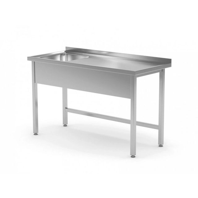 Mesa con fregadero sin estante - compartimento a la izquierda 1300 x 700 x 850 mm POLGAST 211137-L 211137-L