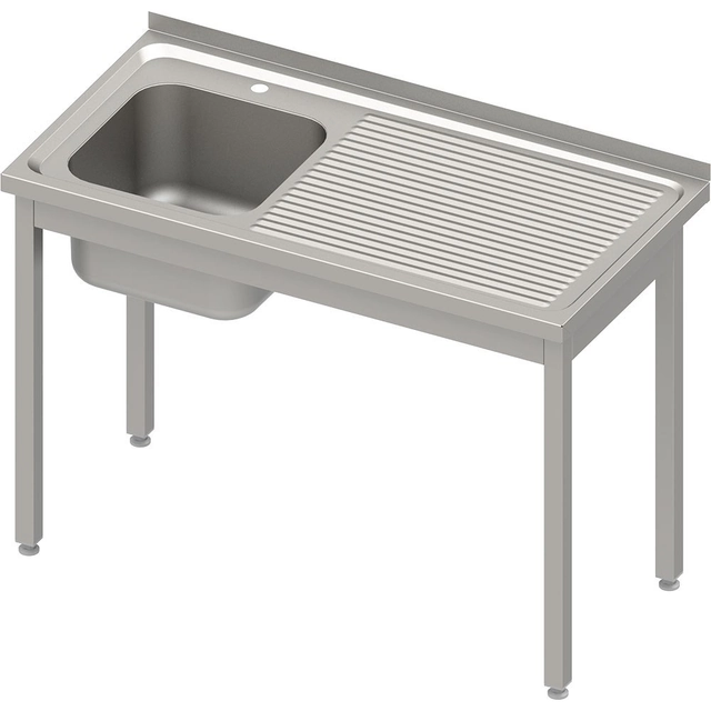 Mesa con lavabo 1-kom.(L), sin estante 1000x600x850 mm atornillado, tapa en relieve | estalgast