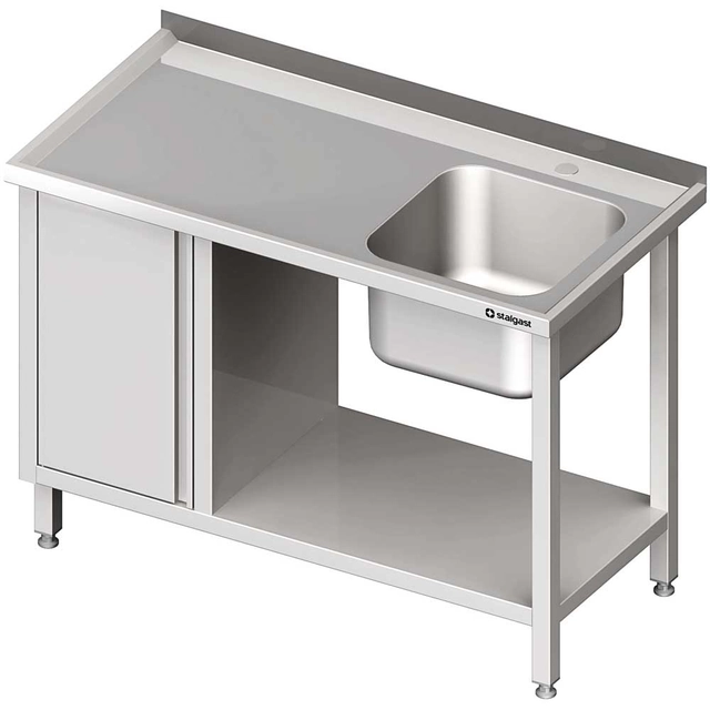 Mesa con lavabo 1-kom.(P), con mueble y estante 1000x600x850 mm