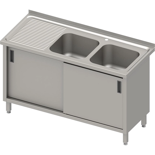 Mesa con lavabo 2-kom (P) corredera 140x70x85 gofrada | estalgast