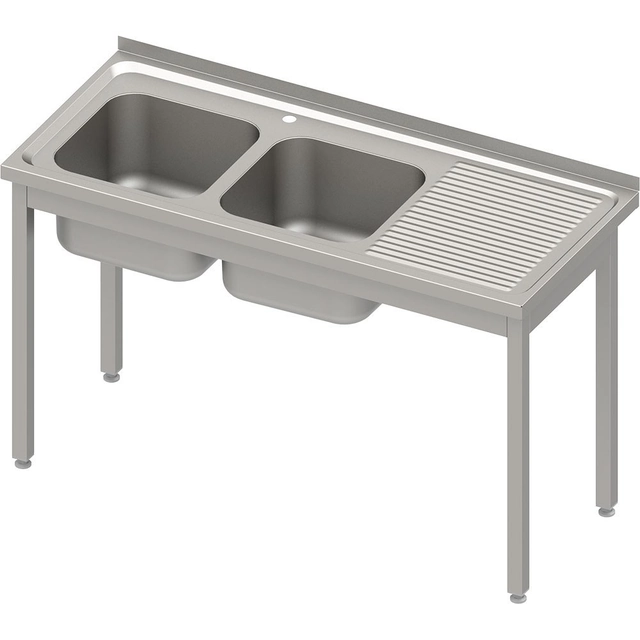 Mesa con lavabo 2-kom.(L), sin estante 1200x600x850 mm atornillado, tapa en relieve | estalgast