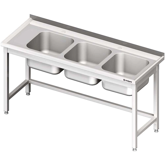 Mesa de acero inoxidable con fregadero 3-kom.(P) 1700x600 | estalgast