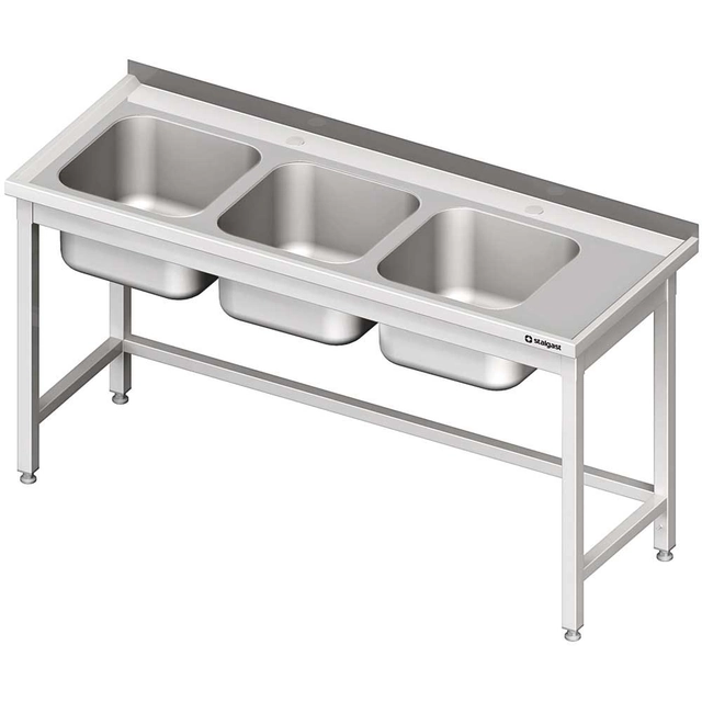 Mesa de aço inox com pia 3-kom.(L) 1700x700 | Stalgast