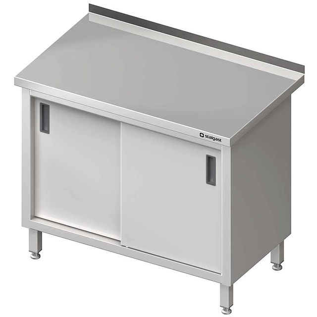 Mesa de aço inox com portas de correr 1100x600 Stalgast