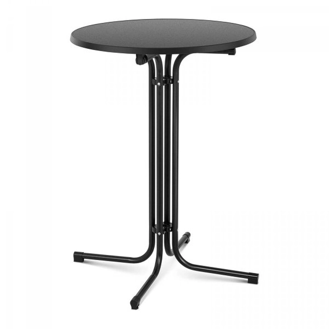 Mesa de bar - negra - plegable - Ø80 cm - 110 cm ROYAL CATERING 10011469 RC-BIS80FB