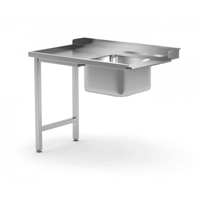 Mesa de carga para lavavajillas con fregadero de dos patas - izquierda 700 x 700 x 850 mm POLGAST 240077-L 240077-L