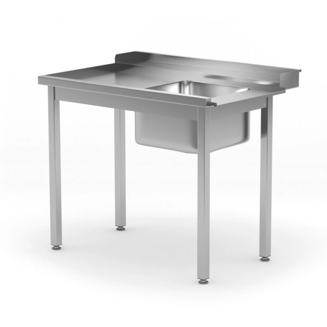 Mesa de carga para lavavajillas con fregadero sin estante - izquierda 1200 x 760 x 850 mm POLGAST 248127-760-L 248127-760-L