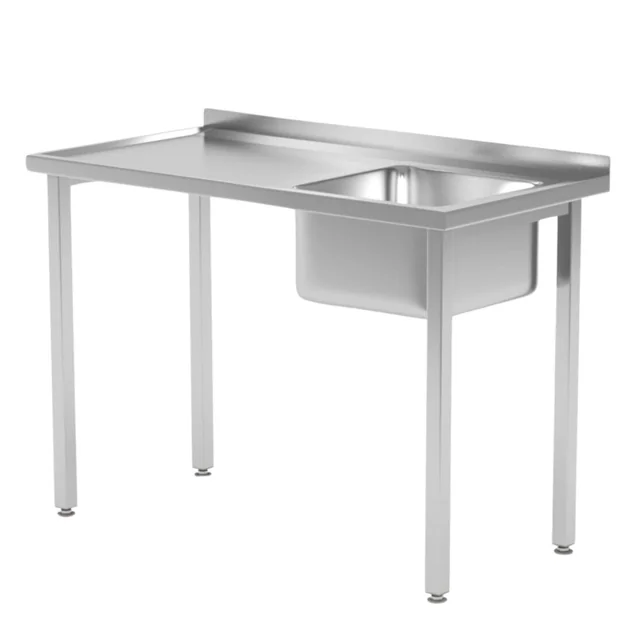 Mesa de catering de acero con fregadero 1-Komorowym Hendi 100x60x85