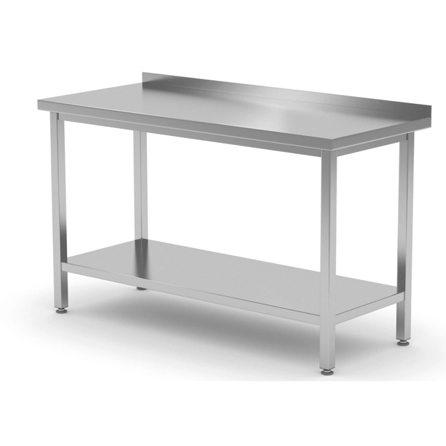 Mesa de catering de acero inoxidable con estante 100x60x85 Polgast 103106